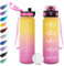 Borraccia Motivazionale Bambini, 500ml, Facile Pulizia, Borraccia Palestra con Indicazione del Tempo, Borraccia Bambini con Filtro, Borraccia per Palestra, Corsa, Yoga, Ufficio, Scuola, Viaggio