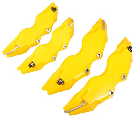 GANAZONO Set 2 Coperture Pinza Freno Anteriori e Posteriori Gialle 3d in Plastica Resistente Per Protezione Disco Freni Auto Installazione Rapida