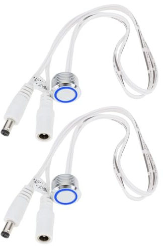 eMagTech 2 PCS Strip Touch Dimmschalter mit Stecker Und Buchse 24V/12V 17,5mm Geeignet für LED-Streifen