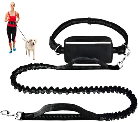 Guinzaglio da jogging per cani con cintura addominale, comodo guinzaglio per il vostro amico a quattro zampe, ideale per le attività all'aperto e le passeggiate quotidiane