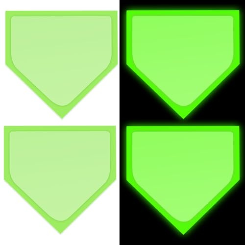 Glow-in-the-Dark Baseball Rubber Bases - 2/3/4 Piece Home Plates for Pitcher's Daily Strength and Agility Training, Backyard Practice, Adult for Softball Kickball Baseball Play and Playground Practice