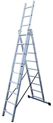 ALTIPESA Escalera Profesional de Aluminio Triple Tijera un Acceso con Tramo Extensible 3 x 9 peldaños Serie Triple