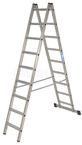 Escalera industrial de aluminio tijera doble acceso con base 2 x 12 peldaños sin asa serie scissor