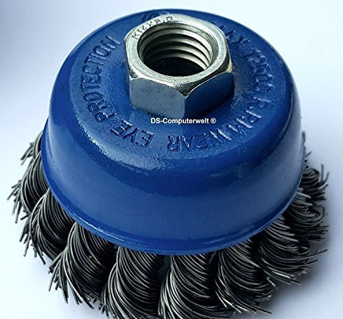 16 spazzole a tazza Ø 65 mm – spazzola abrasiva dentata – M14 x 2 spazzola metallica / spazzola a tazza / spazzola metallica