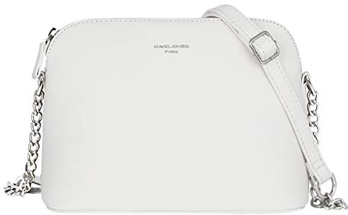 David Jones - Piccola Borsa a Tracolla Spalla Donna Catena - Borsa Mano PU Pelle Messenger Crossbody Bag - Clutch Borsetta Sera Pochette Moda - Shopping Viaggio Sacchetto Borsello - Bianco
