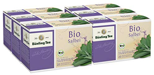 Bünting Tee Salbei 6er Pack – Bio Kräutertee – 6 x 20 Teebeutel