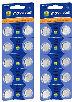 MovilCom® - 20 piles AG13 | piles LR44 | A76 | 357 | GP76A | SR44W | SR44 Pile montre