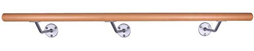 Ballettstange aus Holz, Ballettstangenhalter mit 20cm Wandabstand, stabile Wandmontage 30 Längen u. 2 Farben wählbar