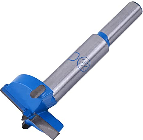 Utoolmart Forstner Bohrer mit Holzbohrung 32 mm Durchmesser Gerader Schaft Hartmetallspitze Professionelle Holzbearbeitung Lochsäge Holzschneider 80 mm Länge Blau 1St