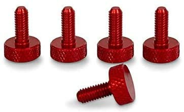 PrecisionGeek Vis à oreilles Aluminium M6 x 10mm Anodisé Rouge Lot de 5