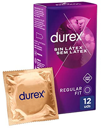 Durex Preservativos Sin Látex, Clásico Sin Látex, Dermatológicamente Testado, 12 condone