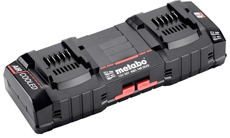 metabo Doppel-Schnellladegerät ASC 145 DUO - 12-36 V, AIR COOLED - Universal-Doppel-Ladegerät, schnelles Laden für Schiebesitz-Akkupacks, 2 USB-Anschlüsse, maximale Lebensdauer, EU