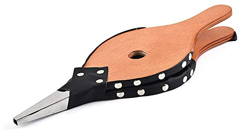 MCDSAJ Soufflet en cuir pour cheminée - 38,1 x 13,7 cm - Buse en métal pour extérieur, camping, barbecue, cheminée