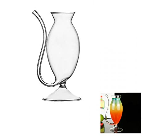 DRYEN Kreatives Vampir-Weinglas 4er-Set, 250 ml, transparentes Vampirglas mit integriertem Strohhalm, coole Cocktailgläser für Zuhause, Bar, Party, Club, Geschenk