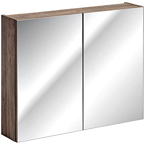 Badezimmer Spiegelschrank 80cm in Vintage Oak Nb., B/H/T ca. 80/65/16 cm