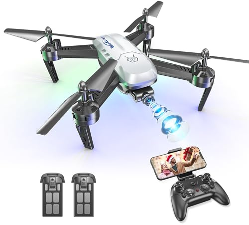 Wipkviey T6 Drohne mit 1080p HD Kamera, WiFi FPV RC Quadcopter für Anfänger - 2 Akkus, Schwerkraftsensor, Flip-Funktion, Ein-Tasten Start/Landung, Headless Mode