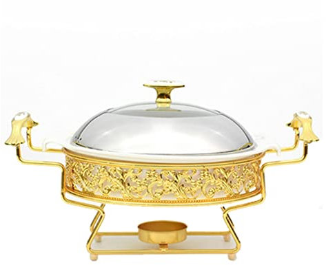 Samnuerly Chafing Speisenwärmer Serviertablett Lebensmittelteller Speisenservierplatte Servierplatte Chafing Dish Speisenwärmer Für Zuhause Hotel Weihnachten Hochzeiten Buffets Bequem und Praktisch