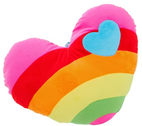 Toyvian Regenbogen-Herzform-plüschkissen Aus Pp-Baumwolle Herzkissen Für Wohnzimmer Schlafzimmer Homeoffice Esszimmer Sofa Auto Und Stühle Dekokissen