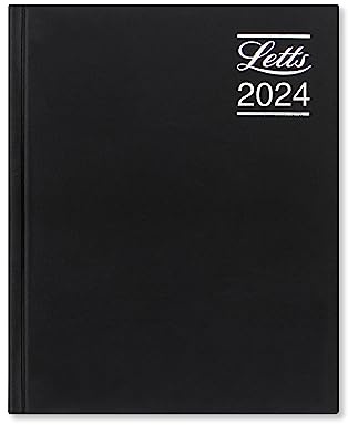 Letts Rhino 2024 Terminplaner – A5 Tag pro Seite mit Terminen – Schwarz