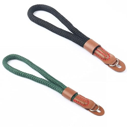 JOCXZI 2 x Adjustable Camera Strap with Nylon Strap for Canon Nikon Sony Fujifilm Olympus Leica ECC (Black Green)