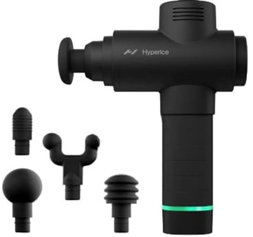 Hyperice Hypervolt 2 Black - Featuring Quiet Glide Technology - Handheld Percussion Massage Gun | 3 Speeds, 5 Interchangeable Heads | Helps Relieve Sore Muscles and Stiffness