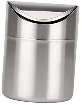 Cabilock Poubelle De Table Acier Inoxydable Compacte Et Antirouille Corbeille De Bureau Polyvalente Pour Cuisine Chambre Et Salle De Bain