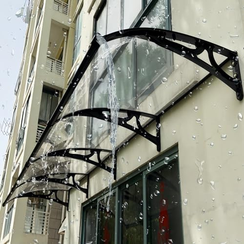 Arch Auvent de Porte Entrée,Porche Polycarbonate Marquise Toit Protection UV,Auvent de Porte Fenêtres Extérieure,Terrasse Toit Abri Protection Contre La Pluie,Protection contre la pluie et la neige. (