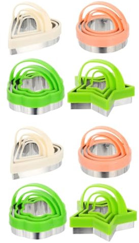 MAGICLULU 24pezzi Coppapasta Acciaio Inossidabile Con Manico Molds Per Biscotti e Dolci Diverse Forme Cuore Stella Fiore Utensili Da Cucina Per Amanti Della