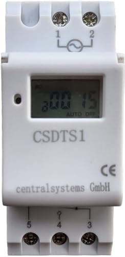 Digitale Zeitschaltuhr CSDTS1 für Hutschiene/Sicherungskasten mit Backup bei Stromausfall 1 Kanal 230V