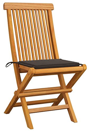 ULUYYUC Beach Chair Gartenstühle Gartensessel Outdoor Strandstuhl Faltbar Leicht - Gartenstühle mit Taupe Kissen 8 STK. Massivholz Teak für Balkon Außenbereich Garten Speisesaal
