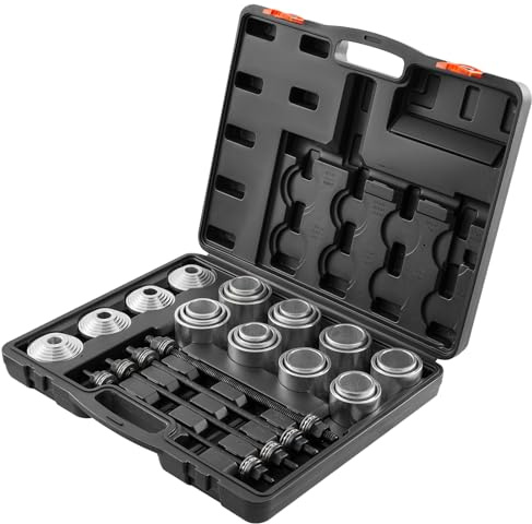 VEVOR Kit Extracteur de Roulements et Silentbloc 36PCs, Outils de Montage et de Démontage de Silentblocs Bague en Acier, avec Étui de Transport, Compatibilité Multi-Véhicules pour Moteurs LCV et HGV