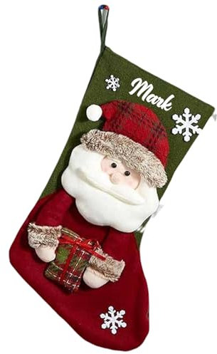 GMDLSK Weihnachtsstrumpf personalisiert mit Namen, 3D Personalisierte Nikolausstrumpf Schneemann Hirsch, Große Weihnachtsstrümpfe, Weihnachtsdeko für Familie Familienfeiern