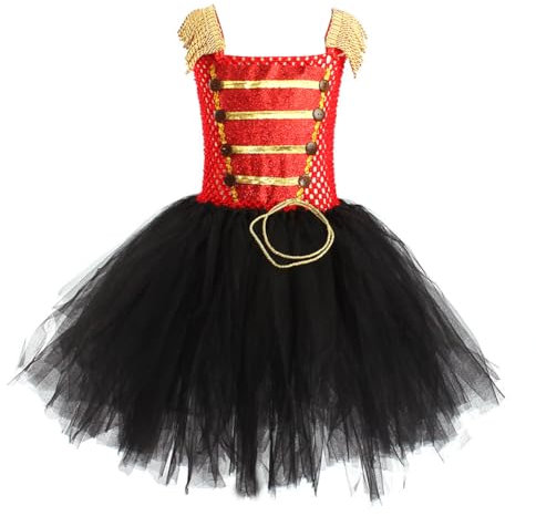 Asudaro Dance Clothing Nutcracker for Girls, Christmas Outfits, Circus Costumes, Sequins, Nutcracker Dance Dress, Cosplay, Carnival Costume, Party Dress with Three-Piece Set (XL)