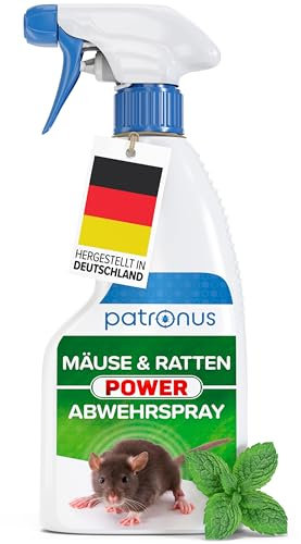 Hochwirksames Ratten & Mäuse Abwehr-Spray zum Mäuse vertreiben [250ml] mit Pfefferminzöl gegen Mäuse für Haus & Garten, effektiv Mäuse dauerhaft vertreiben mit Mäuse-Gift Alternative