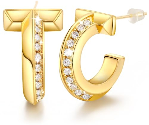 VIVILE Wasserfest Design Ringe Buchstabe V Ohrringe,Glänzend Armband,Kette,Einfaches Aber Elegantes Ringe Geschenke für Frauen