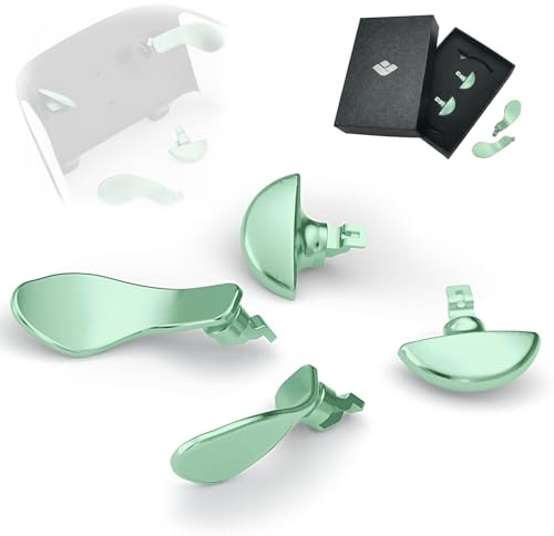 KD.FLY Lot de 4 pagaies arrière en métal pour manette PS5 Edge, accessoires de rechange pour manette de jeu sans fil PS5 Dual Sense Edge, vert macaron