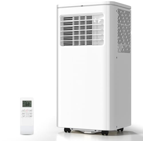 Aire acondicionado portátil 3 en 1, unidades de CA portátiles de 8000 BTU que enfría 350 pies cuadrados con control remoto temporizador de 24 horas, kit de fácil instalación para dormitorio, oficina