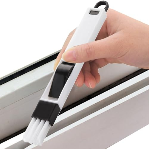 Luieonm Herramienta limpiadora de alféizar de ventana, pala de polvo para teclado, cepillo de limpieza de riel de ventana con recogedor desmontable para cocina, baño, lavabo, teclado del hogar