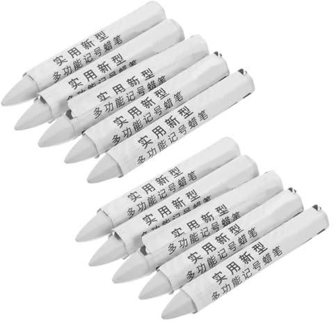 jojofuny 10pcs Crayons de Marquage Blanc pour Pneus, Stylos de Réparation de Pneus en Cire Imperméables, Durables et Faciles à Utiliser pour Voiture, Vélo, Fournitures pour Ateliers de