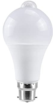 Lot de 1 Lampe LED avec détecteur de Mouvement PIR AC85-265 V E27/B22 12 W 15 W 18 W Détecteur de Mouvement à rayonnement Infrarouge(B22 Base White,18W)