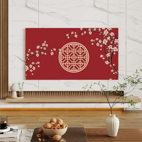 HSTANGKY Funda Antipolvo Para TV Con Impresión Artística Para TV De Interior De 32-80 Pulgadas Protector Antipolvo De Pantalla Para Televisores LCD/LED-flower3||40-43inch