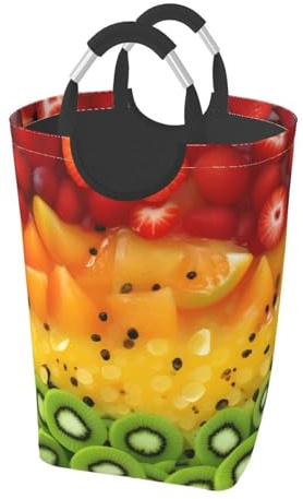 Borsa portaoggetti per vestiti sporchi con stampa di frutta fresca, cesto portabiancheria portatile per dormitorio/camera da letto/lavanderia