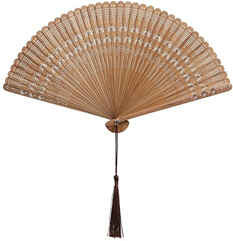 Veemoon Bamboo Folding Hand Fan, Portable Spanish Foldable Silk Fan Rustic Small Vintage Hand Fans Party Dancing Decoration Wooden Fans for Women Girls Hot Flash, Party, Performance | Fan Rustic Small Vintage Hand Fans Party Dancing Decoration Wooden Fans for Women Girls Hot Flash, Party, Performance