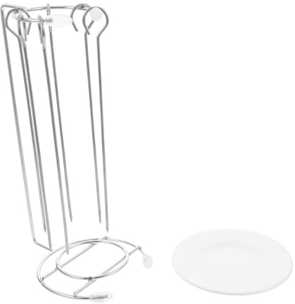 Hemobllo Support de Barbecue Acier Inoxydable avec Brochettes Aiguisées Porte Brochettes Ergonomique et Stable pour Grillades Sécurisées