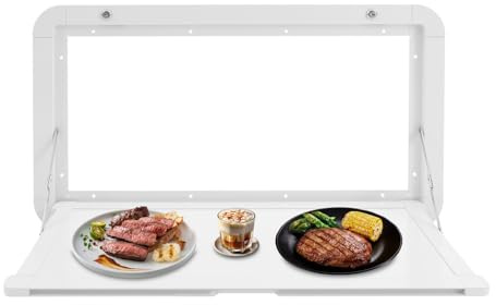 RUETERY Wandklapptisch für Wohnmobile Klappbarer Aluminium Tisch mit Doppelverriegelung Wandmontage Klapptisch 71x36cm Tischplatte, Camping Tisch für Wohnwagen, Yachten, Balkone