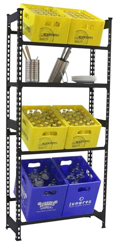 Simon Rack Drinks Crate Rack for 8 Crates, 1000 x 800 x 300 mm, Anthracite, Freestanding Metal Shelf for Water Crates, Beer Crates or Drinks Crates, for Kitchen, Garage or Cellar