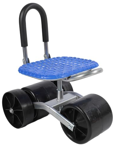 EIMSOAH Siège de Tabouret Roulant de Jardin avec roulettes Réglable Rotatif à 360 Degrés pour la Plantation, la Cueillette, Chaise Mobile, Siège de Travail, Chariot, Outil pour Les Travaux de