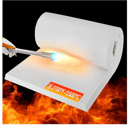 Coperta in fibra ceramica Isolamento in fibra ceramica Deflettori isolanti per alte temperature 1500 °C/2700 °F pers stufe a legna fornaci forni per pizza,2.5cm,61×81cm