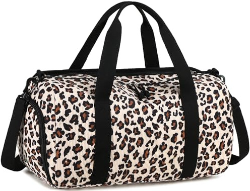 Sportväska barn simväska pojkar kvinnor med skofack och våtfack badväska tonåring liten resväska fitnessväska, Cord- Leo Macchiato, 46 cm x 22 cm x 23 cm, Sporter