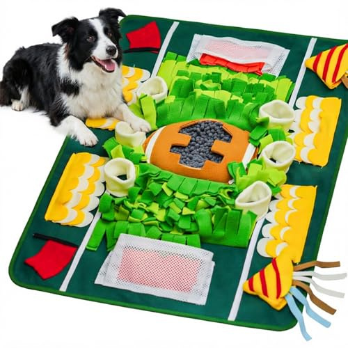 Schnüffelteppich Hund, Haustier Interaktive Suchspiel Futtermatte, Welpe Langsam Füttern Training Matte und Schnüffelmatte, Waschbares, Fördert die Natürliche Nahrungssuche und Stressabbau(78 x 60cm)
